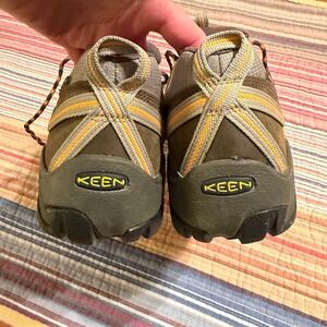 KEEN Voyageur Mens Hiking Shoes Brown Leather Mesh Low Top Trail 1002570 Size 12